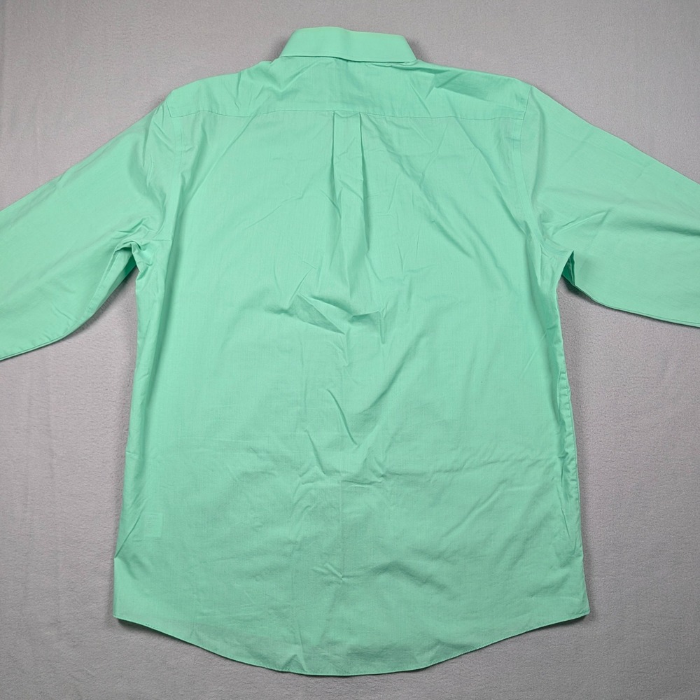 Stafford Dress Shirt Mens 17.5 34-35 Green Travel Easy Care Broadcloth Regular - Picture 7 of 8